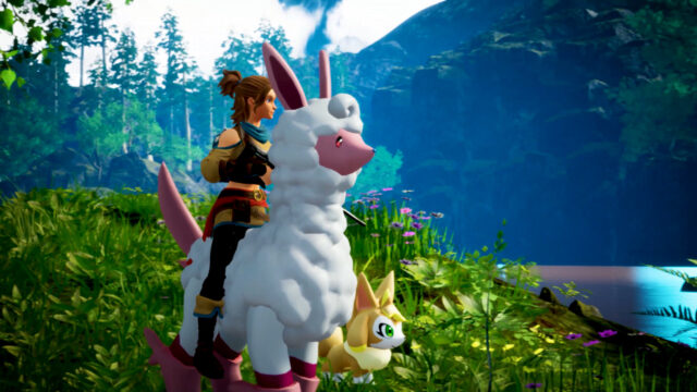Fantasy Adventure Character Riding a Creature Desktop Wallpaper