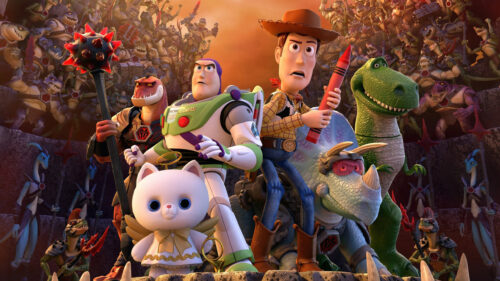 Toy Story Action Heroes Standing Together 4K Desktop Wallpaper