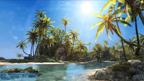 Tropical Island Paradise Scene Desktop Wallpaper