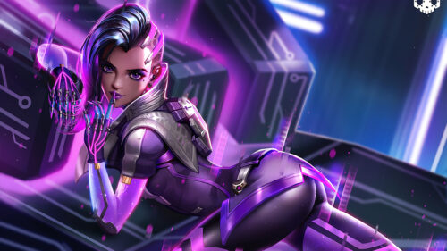 Sombra Digital Cyberpunk Hero Desktop Wallpaper