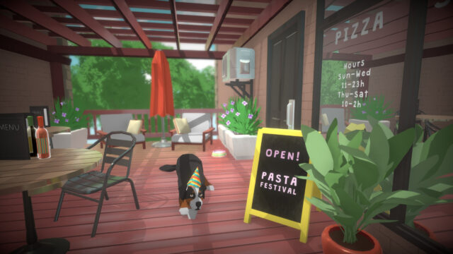 Paralives Game Dog on Patio Desktop Wallpaper