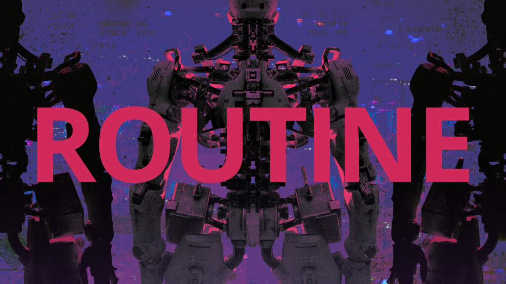 Sci-Fi Robot Back View Desktop Wallpaper