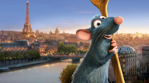 Remy from Ratatouille Overlooking Paris Desktop Wallpaper