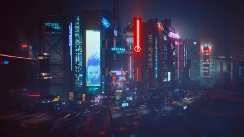 Cyberpunk City Nightscape 4K Desktop Wallpaper