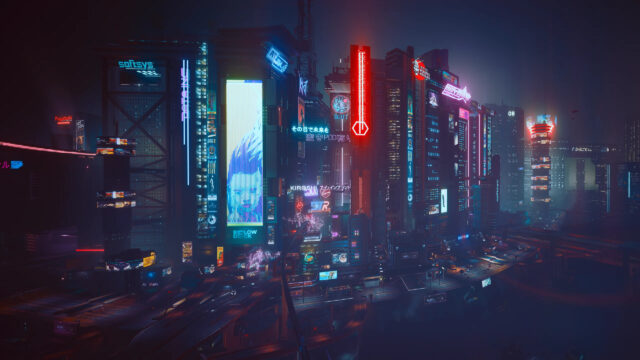 Cyberpunk City Nightscape 4K Desktop Wallpaper