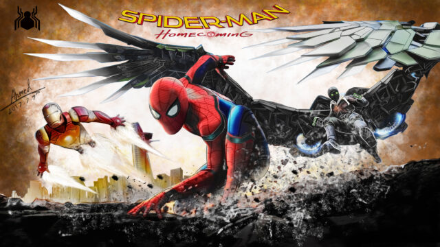Spider-Man Homecoming Action Scene Desktop Wallpaper