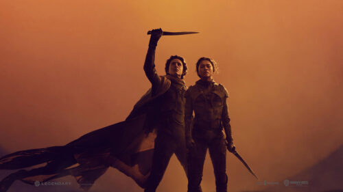 Dune Part Two Paul and Chani 4K Desktop Wallpaper