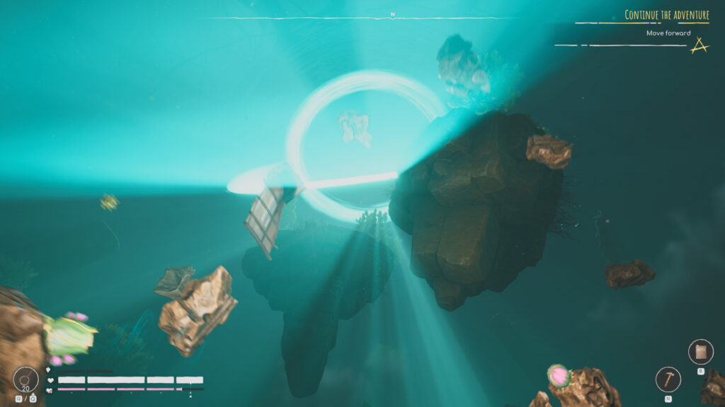 Floating Celestial Island and Glowing Portal Desktop Wallpaper