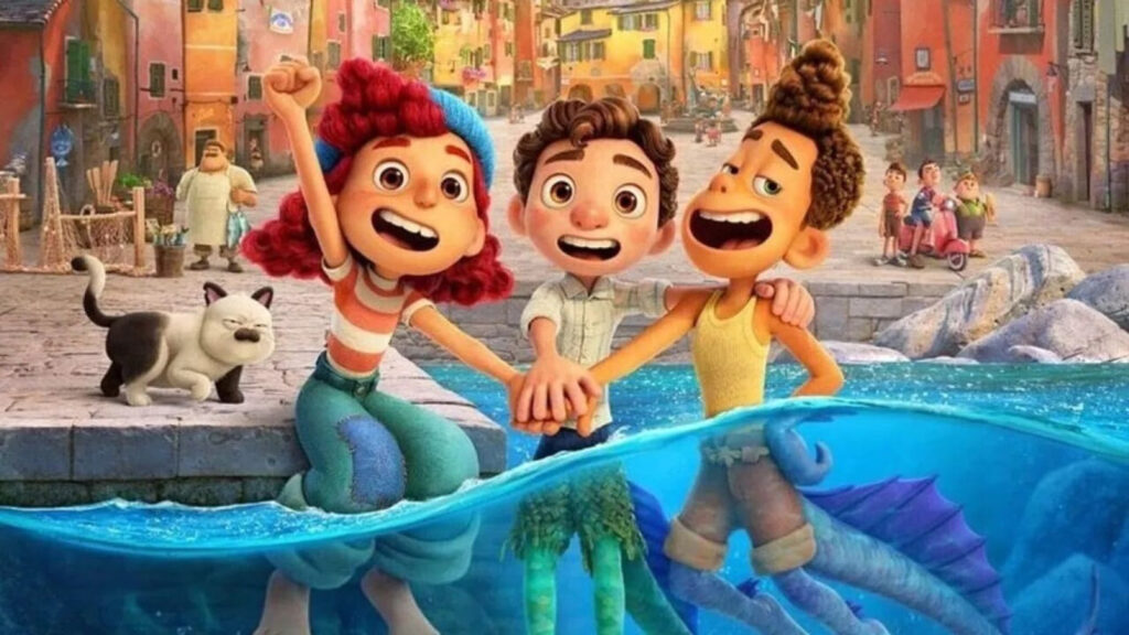 Animated Trio Friendship Scene 16:9 Desktop Wallpaper