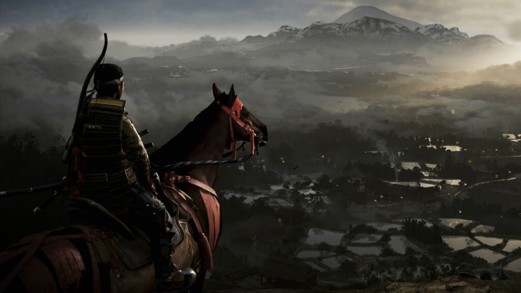 Ghost of Tsushima Jin Sakai Riding Horse Landscape PC Wallpaper