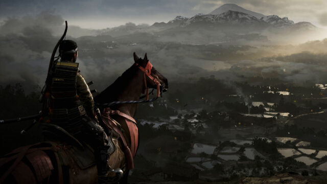 Ghost of Tsushima Jin Sakai Riding Horse Landscape PC Wallpaper