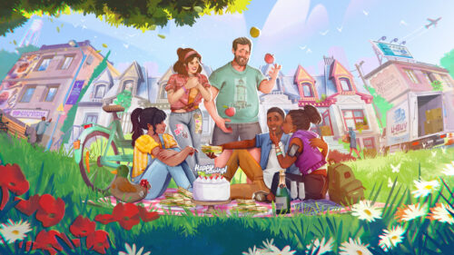 Happy Moving Day Picnic Illustration Desktop Wallpaper