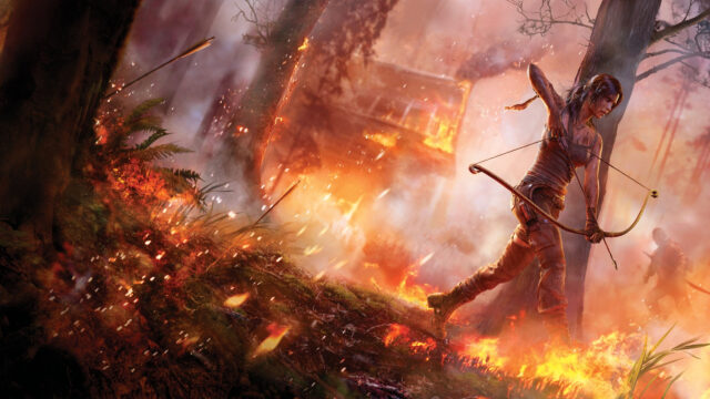Lara Croft Survival Action 4K Desktop Wallpaper