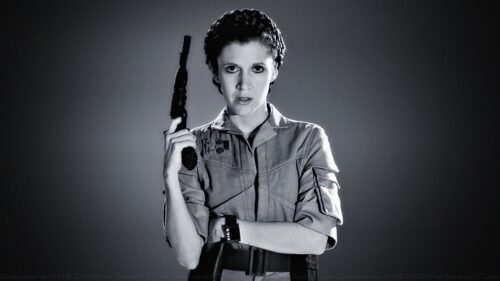 Carrie Fisher as Princess Leia in Star Wars Desktop Wallpaper