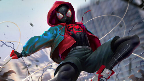 Miles Morales Spider-Man Dynamic Action Cinematic Desktop Wallpaper