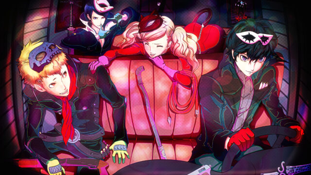 Persona 5 Themed Group in Car Desktop Wallpaper