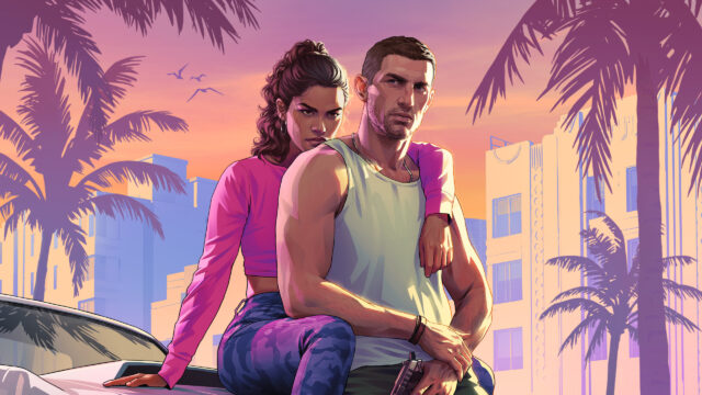 Couple Standing in Sunset City Landscape 4K Wallpaper