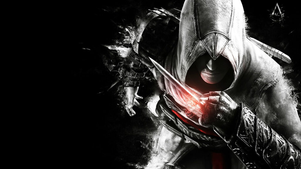 Assassins Creed Hero Holding Hidden Blade Desktop Wallpaper