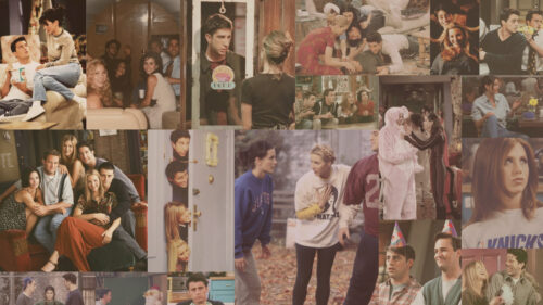 Friends TV Show Nostalgic Moments Collage Desktop Wallpaper