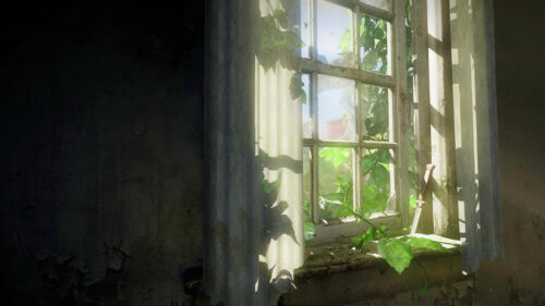Post-Apocalyptic Window with Knife in The Last of Us Desktop Wallpaper