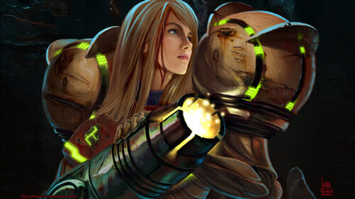 Battle Worn Samus Aran Armored Heroine 4K Desktop Wallpaper