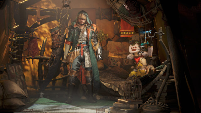 Fantasy Explorer and Palico Companion Desktop Wallpaper