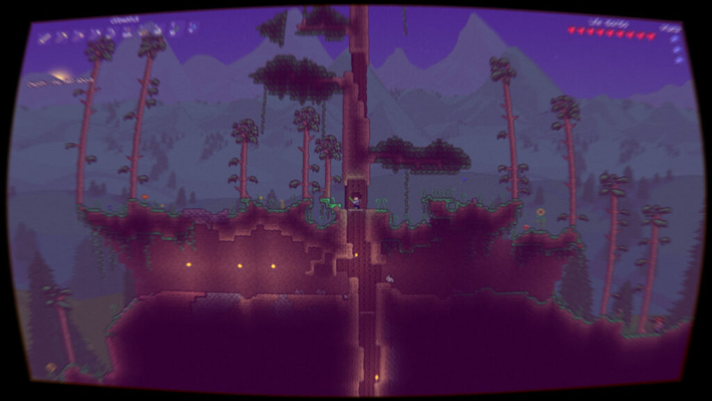 Pixelated Forest Landscape Desktop Wallpaper