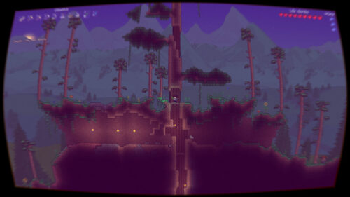Pixelated Forest Landscape Desktop Wallpaper