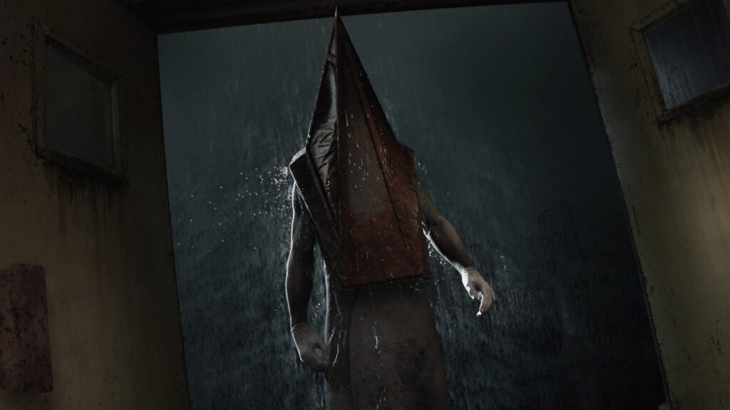 Pyramid Head Rain Horror Aesthetic 4K Desktop Wallpaper