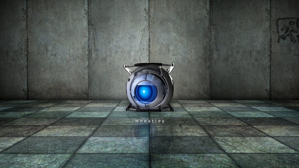 Wheatley Portal Core Minimalist 16:9 Desktop Wallpaper