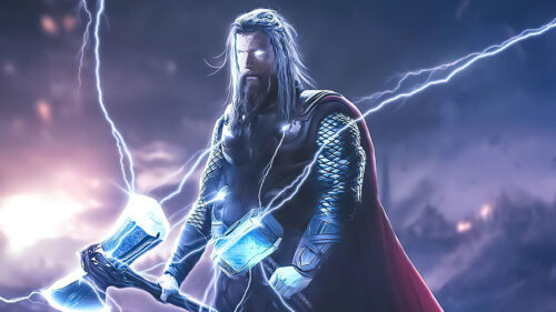 Thor God of Thunder Cinematic Lightning 4K Desktop Wallpaper
