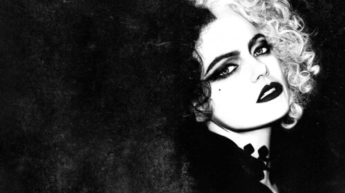 Cruella de Vil Portrait Black and White Desktop Wallpaper