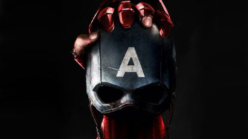 Iron Man Holding Captain America’s Damaged Helmet 4K Wallpaper