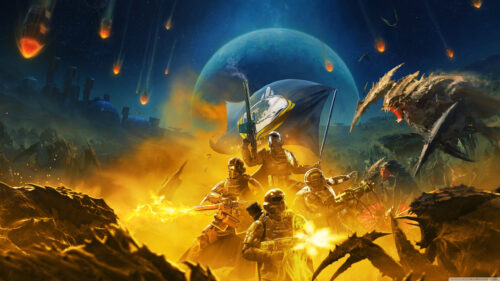 Helldivers 2 Sci-Fi Battle 4K Desktop Wallpaper