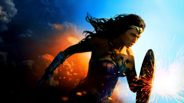 Wonder Woman Dynamic Action Scene 4K Wallpaper