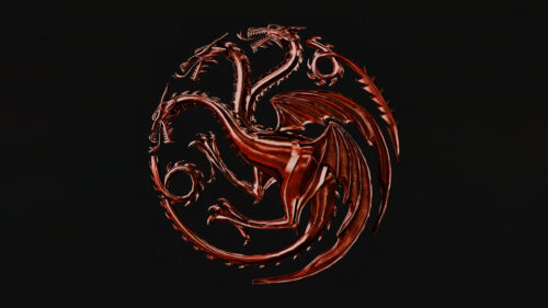 Targaryen House Sigil 3D Red Metallic Desktop Wallpaper