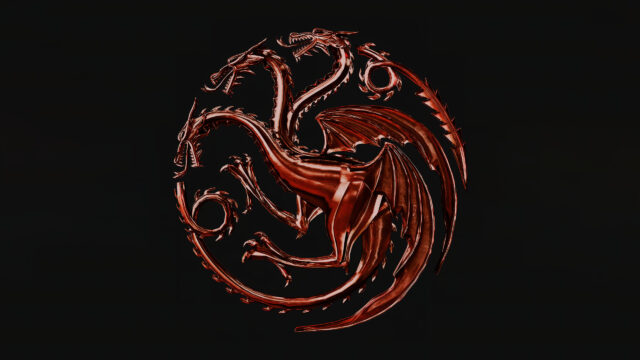 Targaryen House Sigil 3D Red Metallic Desktop Wallpaper