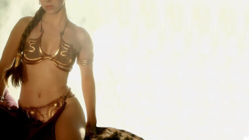 Princess Leia Slave Outfit 4K Desktop Wallpaper
