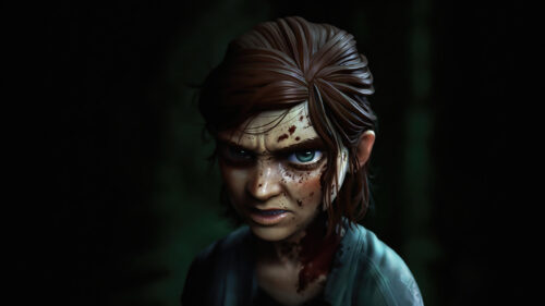Intense Portrait of a Young Female Survivor Desktop Wallpaper