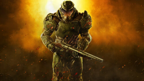 The Doom Slayer Combat Ready 4K Desktop Wallpaper