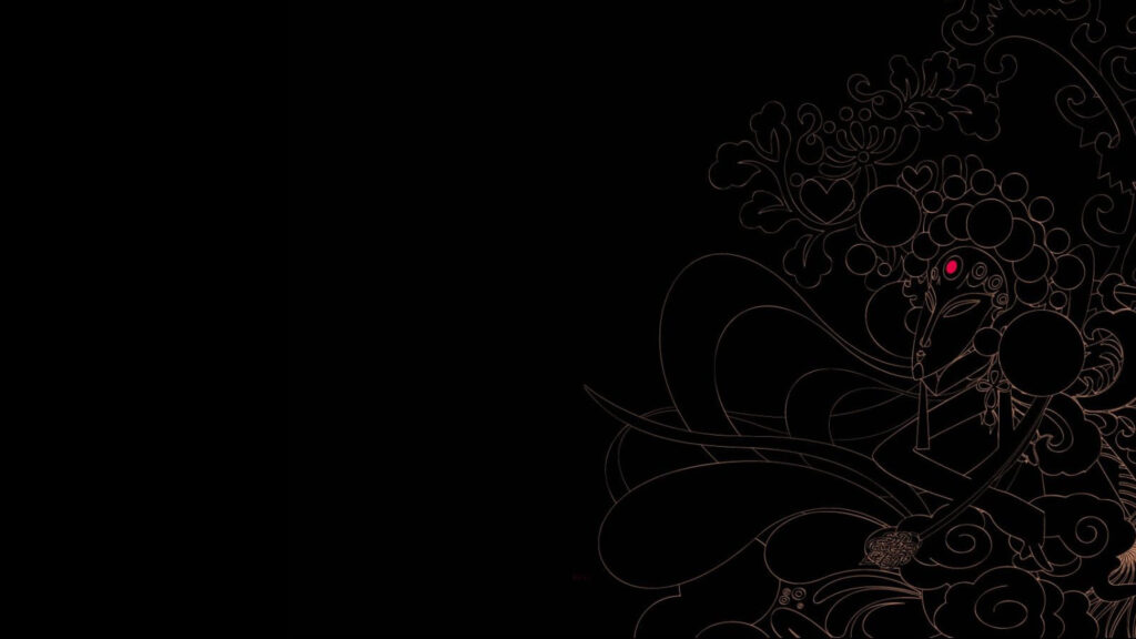 Minimalist Stylized Traditional Chinese Deity Portrait Desktop Wallpaper