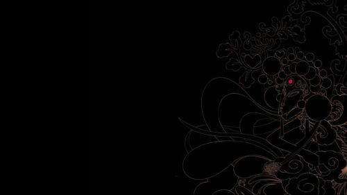 Minimalist Stylized Traditional Chinese Deity Portrait Desktop Wallpaper