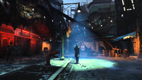 Fallout 4 Goodneighbor City Street Scene 4K Desktop Wallpaper