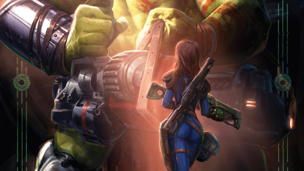 Super Mutant and Vault Dweller 4K Desktop Wallpaper