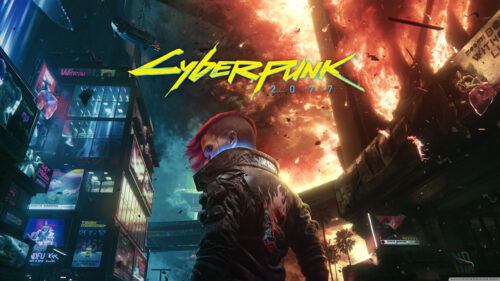 Cyberpunk 2077 V Standing Against Chaos Desktop Wallpaper