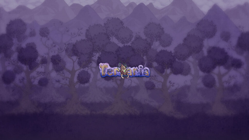 Terraria Corruption Biome Minimalist Purple Desktop Wallpaper