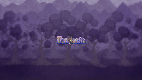 Terraria Corruption Biome Minimalist Purple Desktop Wallpaper
