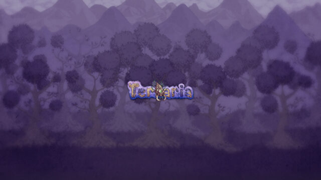 Terraria Corruption Biome Minimalist Purple Desktop Wallpaper