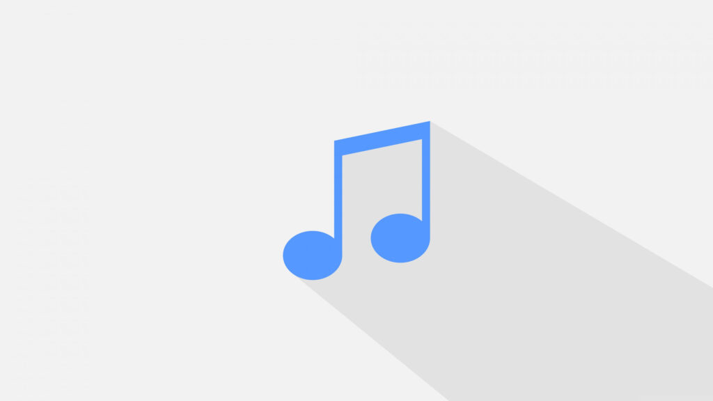 Minimalist Blue Music Note Icon 4K Desktop Wallpaper