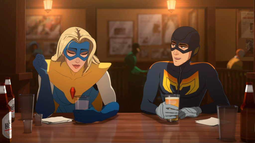 Superheroes Having Drinks at a Tavern Desktop Wallpaper